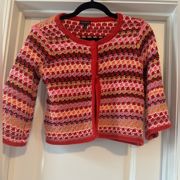 Madison Red crochet cardigan size small - Picture 1 of 5